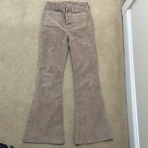 American Eagle Stretch Corduroy Super High-Waisted Flare Pants NWT